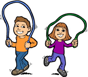 children playing jump rope